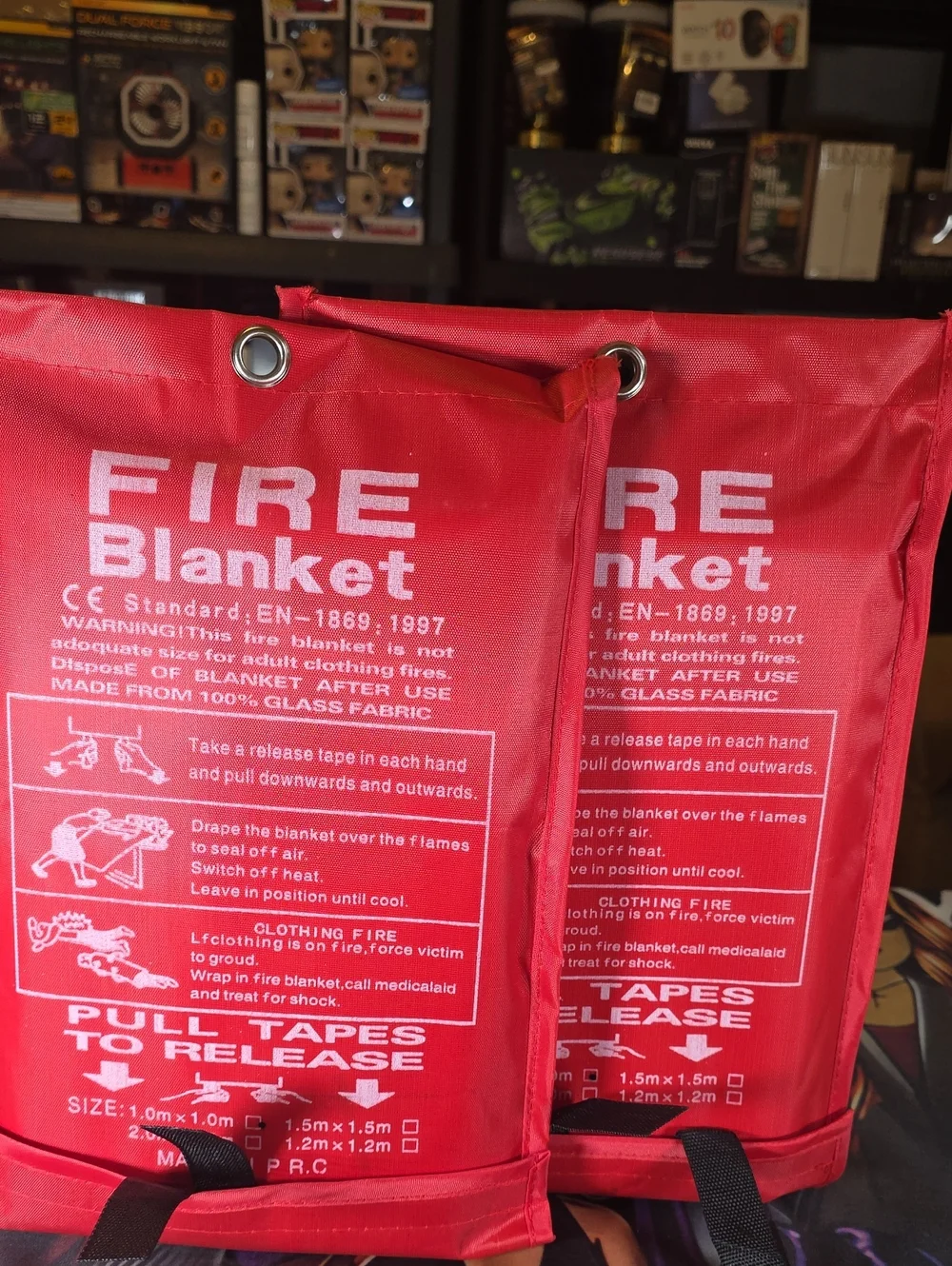 Red Fire Blanket - Safety Blanket 2pk